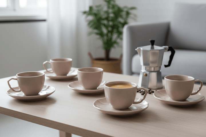 Angles Taupe-BRICARD espresso - kaffe sæt 12 dele - Løven Home