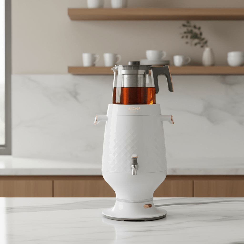 Arzum Ehlikeyif - Tyrkisk Temaskine (Semaver) - 4,7 liter | 2200W | Hvid - Løven Home