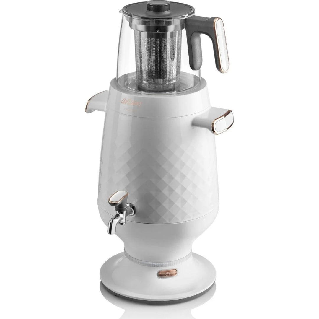 Arzum Ehlikeyif Tyrkisk Temaskine (Semaver) 4,7 liter - Hvid - Løven Home