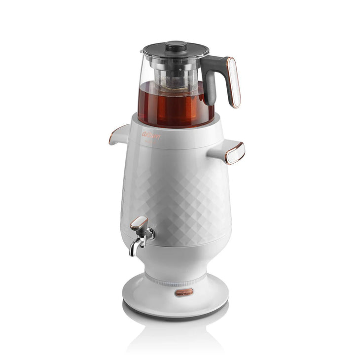 Arzum Ehlikeyif Tyrkisk Temaskine (Semaver) 4,7 liter - Hvid - Løven Home