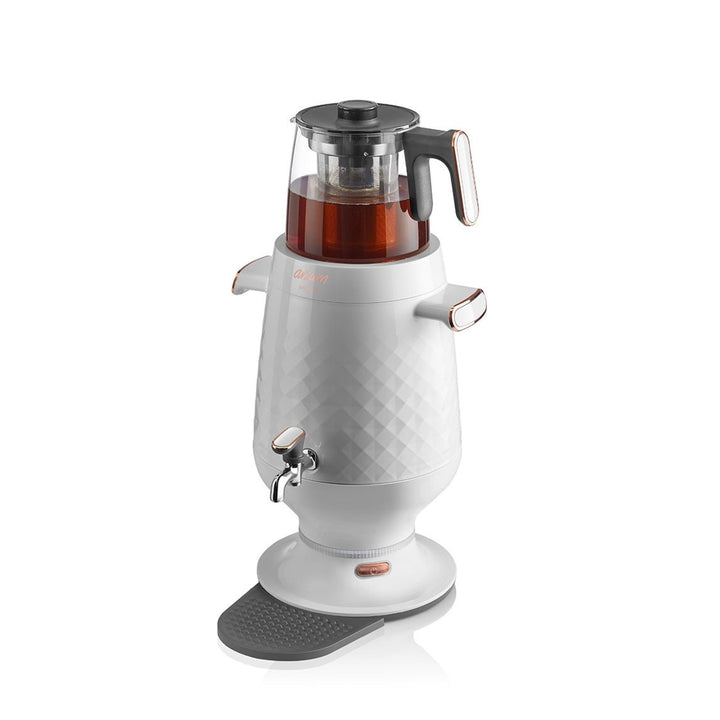 Arzum Ehlikeyif Tyrkisk Temaskine (Semaver) 4,7 liter - Hvid - Løven Home