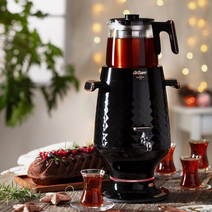 Arzum Ehlikeyif Tyrkisk Temaskine (Semaver) 4,7 liter - Sort - Løven Home