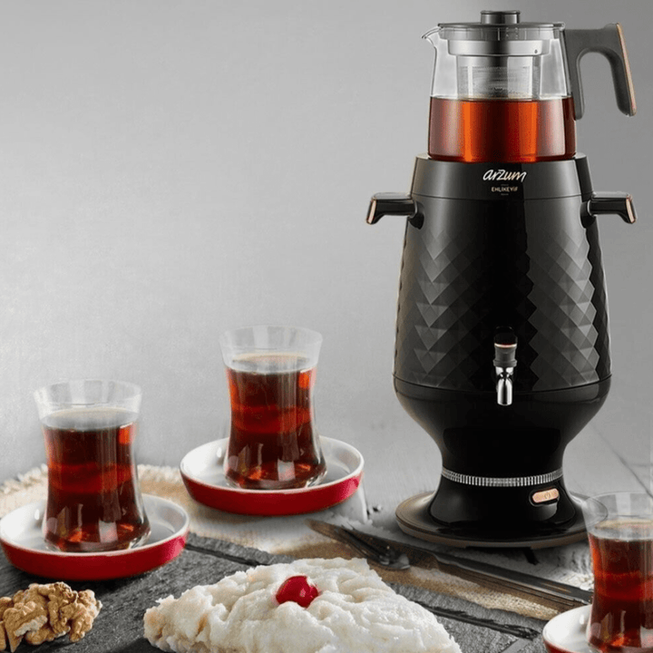 Arzum Ehlikeyif Tyrkisk Temaskine (Semaver) 4,7 liter - Sort - Løven Home