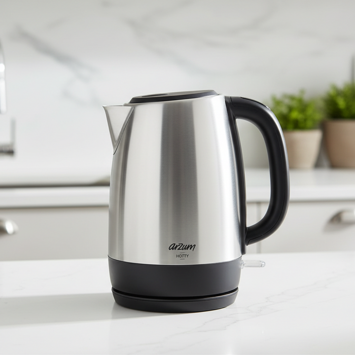 Arzum Hotty Elkedel 2200W – Rustfrit Stål 1,7 L – Sølv