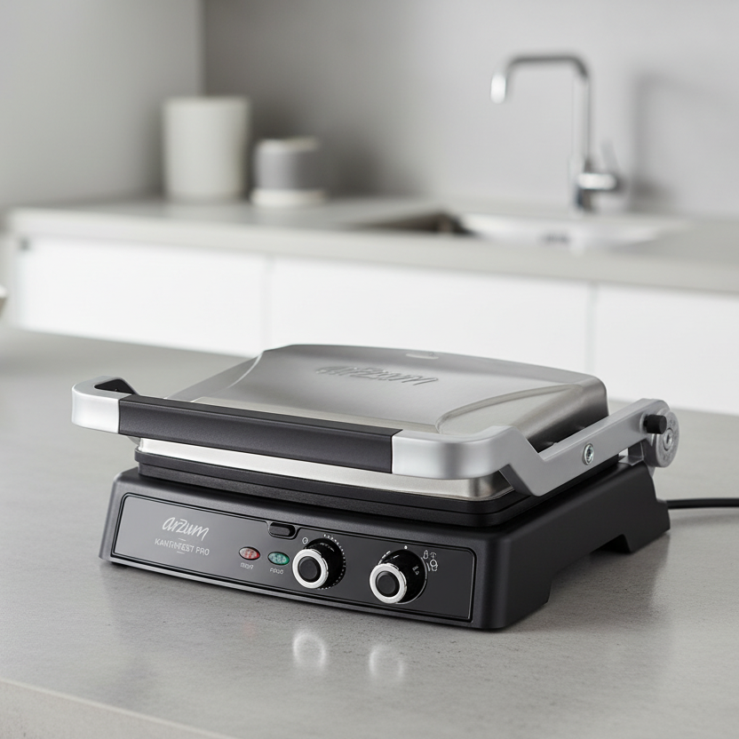Arzum Kantintost Pro Grill &amp; Sandwich Maskine 2000W - Sølv