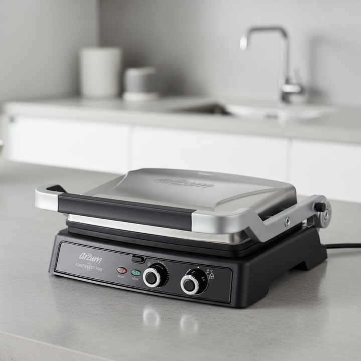 Arzum Kantintost Pro Grill &amp; Sandwich Maskine 2000W - Sølv