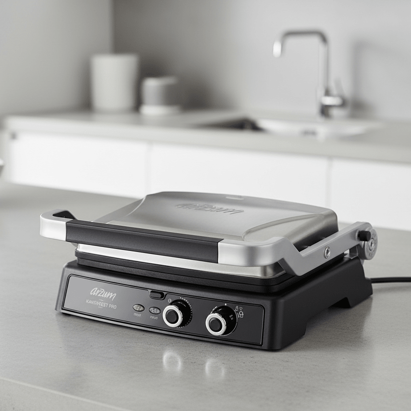 Arzum Kantintost Pro Grill & Sandwich Maskine 2000W - Sølv - Løven Home