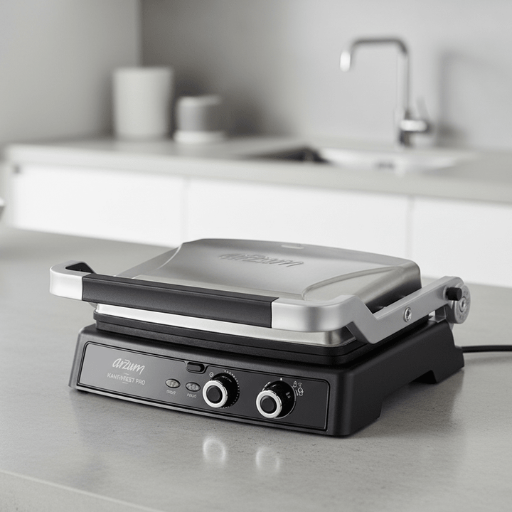 Arzum Kantintost Pro Grill &amp; Sandwich Maskine 2000W - Sølv - Løven Home