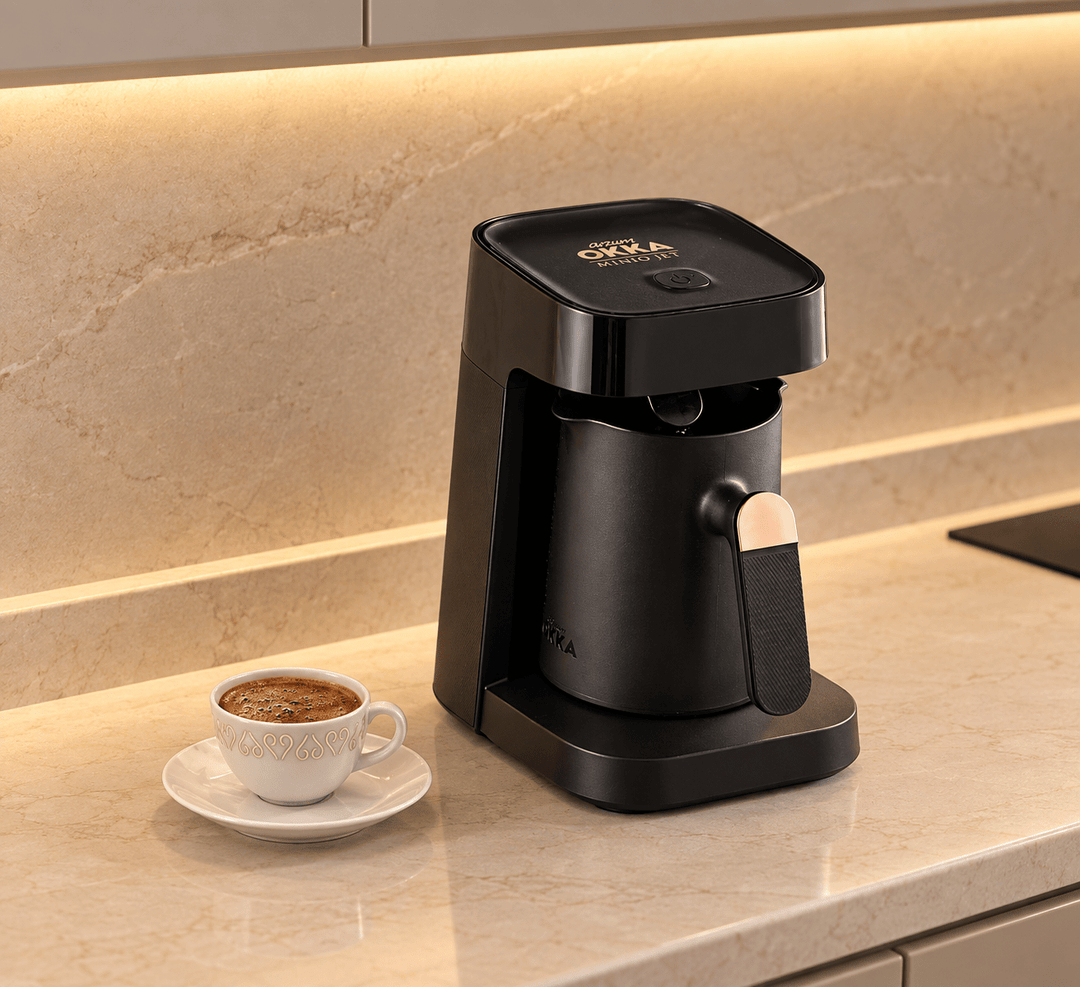 Arzum Minio Jet - Automatisk Tyrkisk Kaffemaskine - 5 kop. | Sort/Kobber - Løven Home