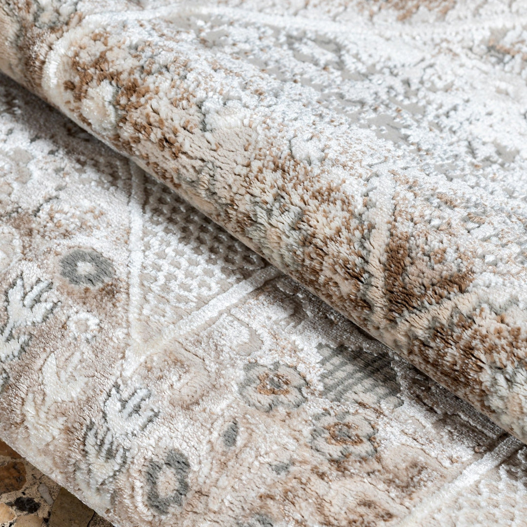 Aura - 026A Cream/Beige Tæppe - Løven Home