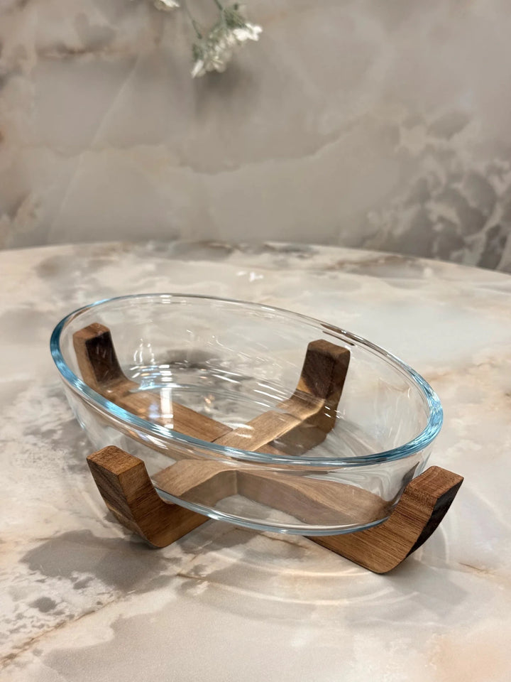 Bavary Oval Glasskål – 23 × 16,5 cm (0,6 liter) - Løven Home