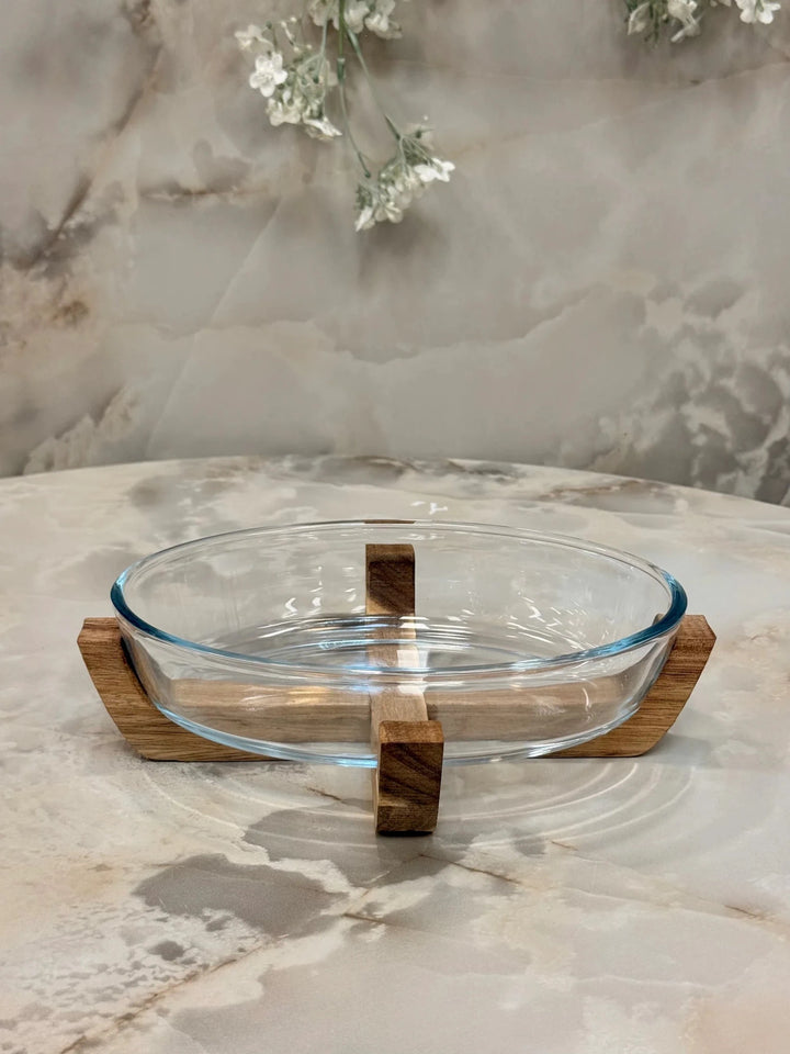 Bavary Oval Glasskål – 23 × 16,5 cm (0,6 liter) - Løven Home