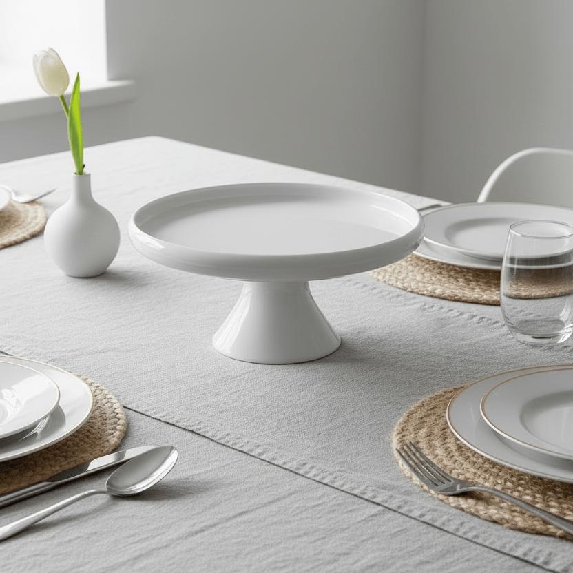 Belicia kagefad i porcelæn (30,5 x 14 cm) - Hvid - Løven Home