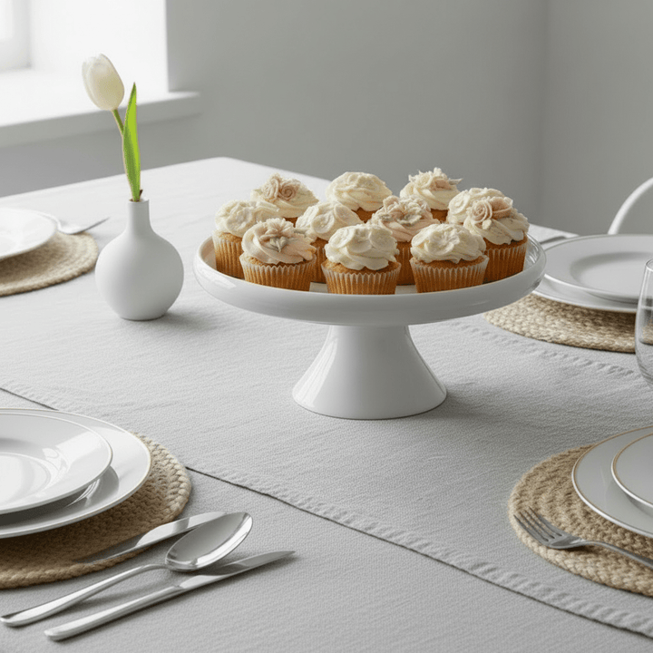 Belicia kagefad i porcelæn (30,5 x 14 cm) - Hvid - Løven Home