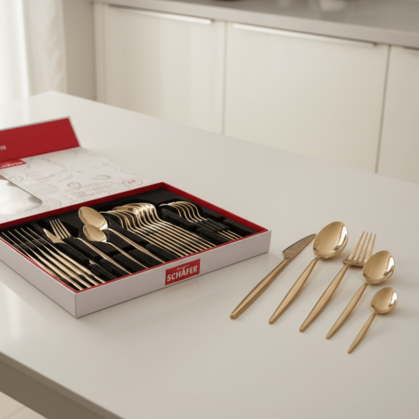 Bestiksæt 24 dele 6 Pers. Schäfer Selin Champagne Guld - Løven Home