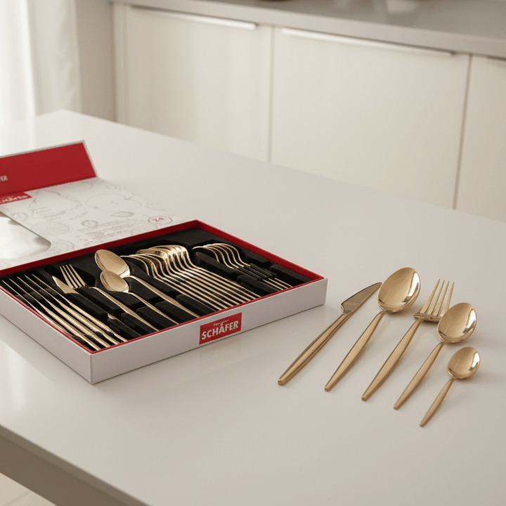 Bestiksæt 24 dele 6 Pers. Schäfer Selin Champagne Guld - Løven Home