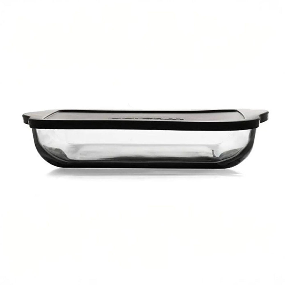 Borcam Kvadratisk Ildfast Glasfad med sort låg 3,2 Liter (32x28 cm) - Løven Home