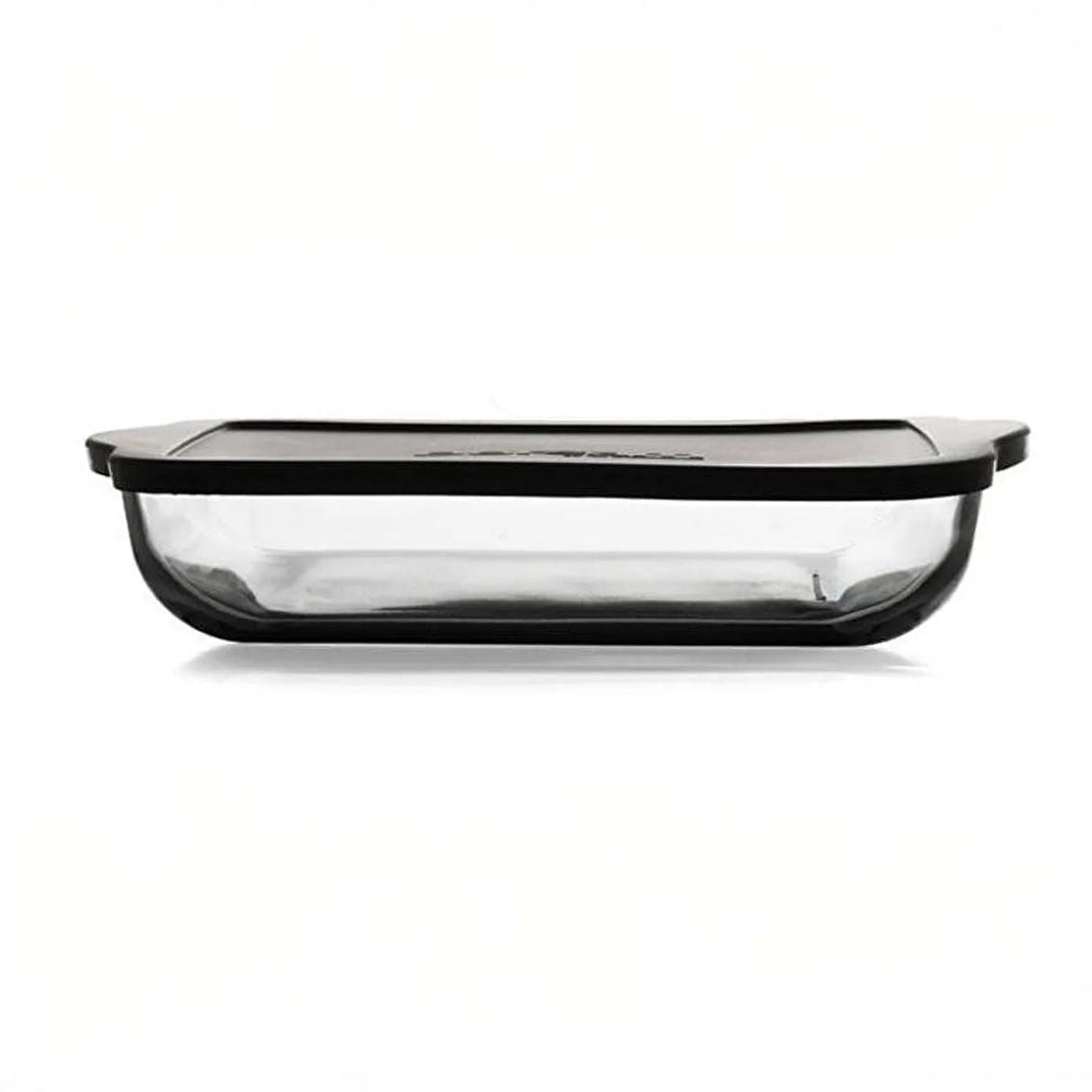 Borcam Kvadratisk Ildfast Glasfad med sort låg 3,2 Liter (32x28 cm) - Løven Home