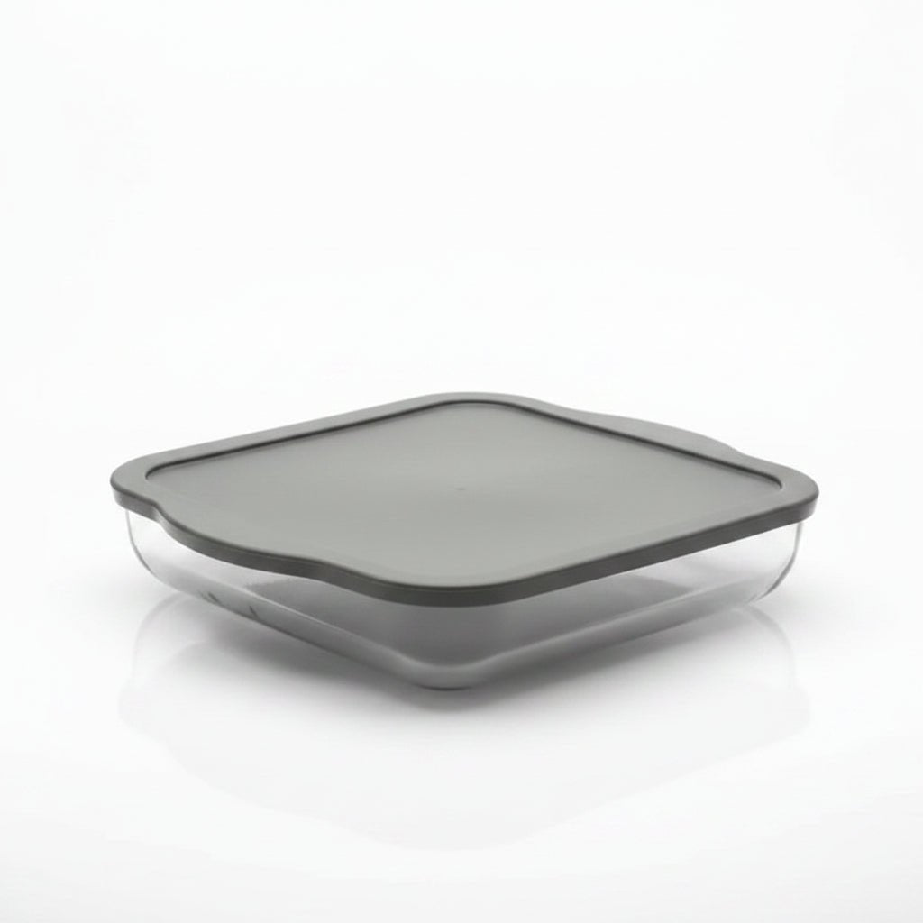 Borcam ovnfast glasfad m/plastlåg - 28 x 28 cm (3200 ml) - Pasabahce - Løven Home