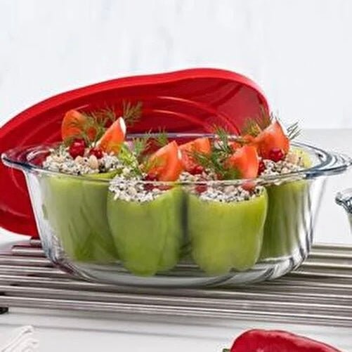 Borcam Rund Glas Ovnform m/Låg 1,45 L - Løven Home