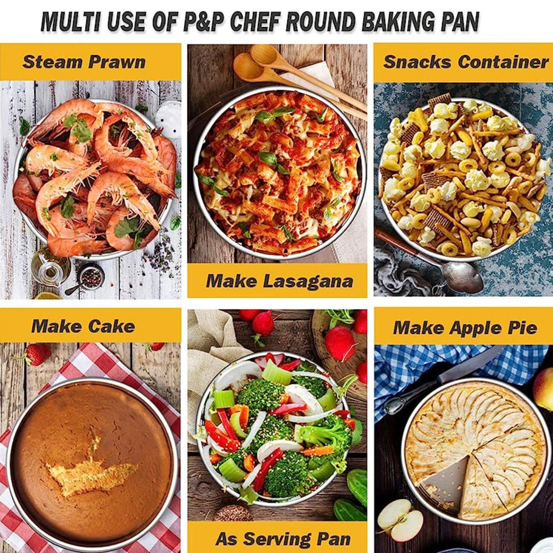 Bradepandesæt 3 stk. - 28 - 32 - 36 cm - Rustfrit Stål - Rund - Løven Home