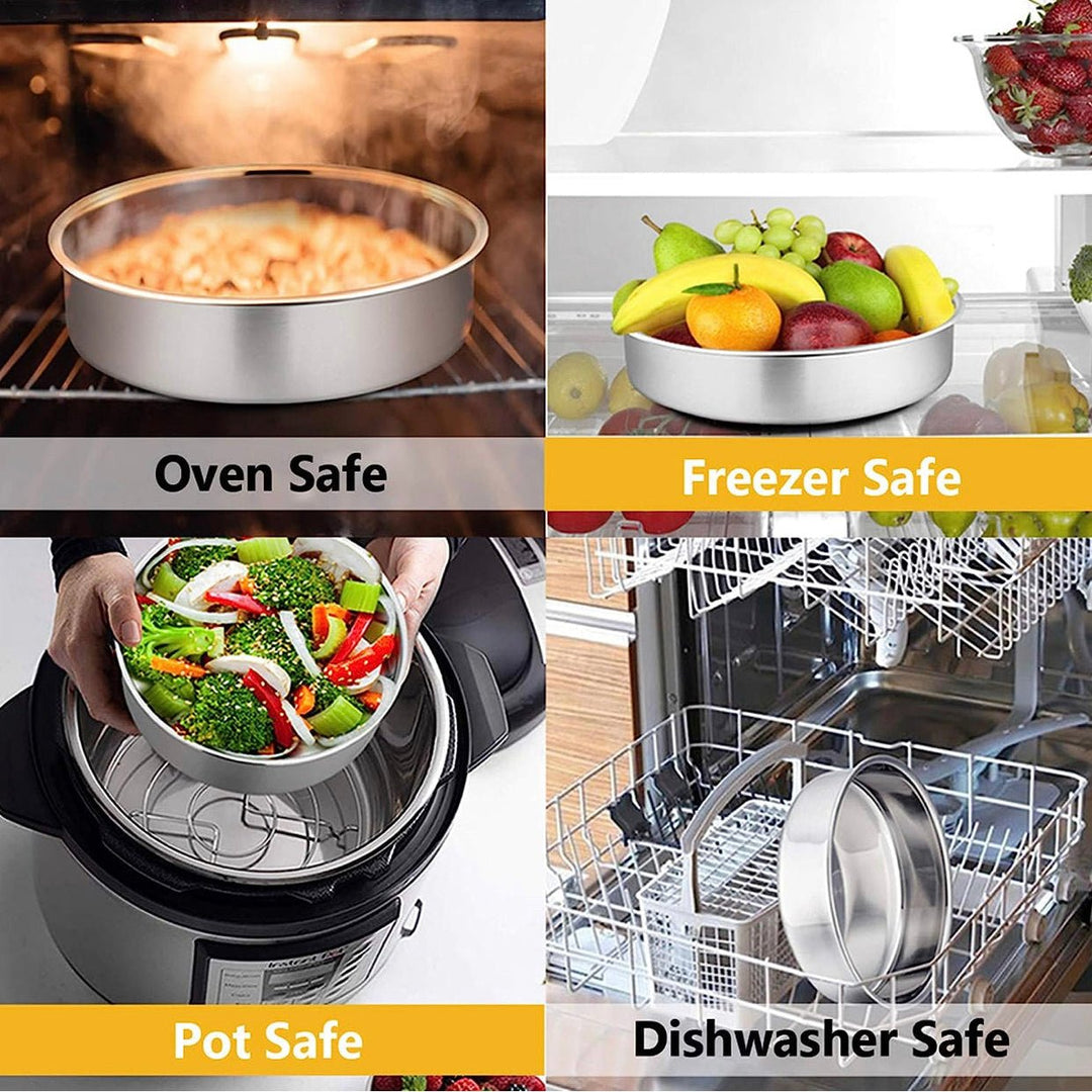 Bradepandesæt 3 stk. - 28 - 32 - 36 cm - Rustfrit Stål - Rund - Løven Home