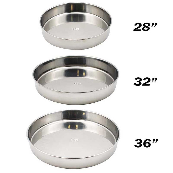 Bradepandesæt 3 stk. - 28 - 32 - 36 cm - Rustfrit Stål - Rund - Løven Home