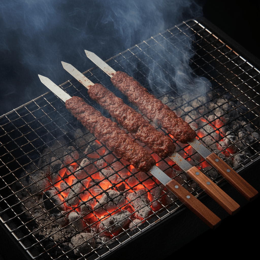 Brede Easy grillspyd i rustfrit stål m/trægreb 3 stk. - 60 cm - Løven Home