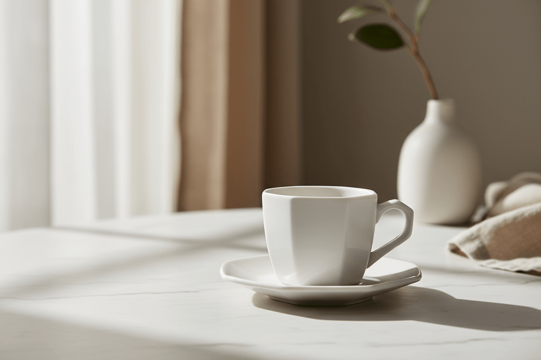 Bricard Angles White - espresso-kaffekopper - 12 dele 6 personer - Løven Home