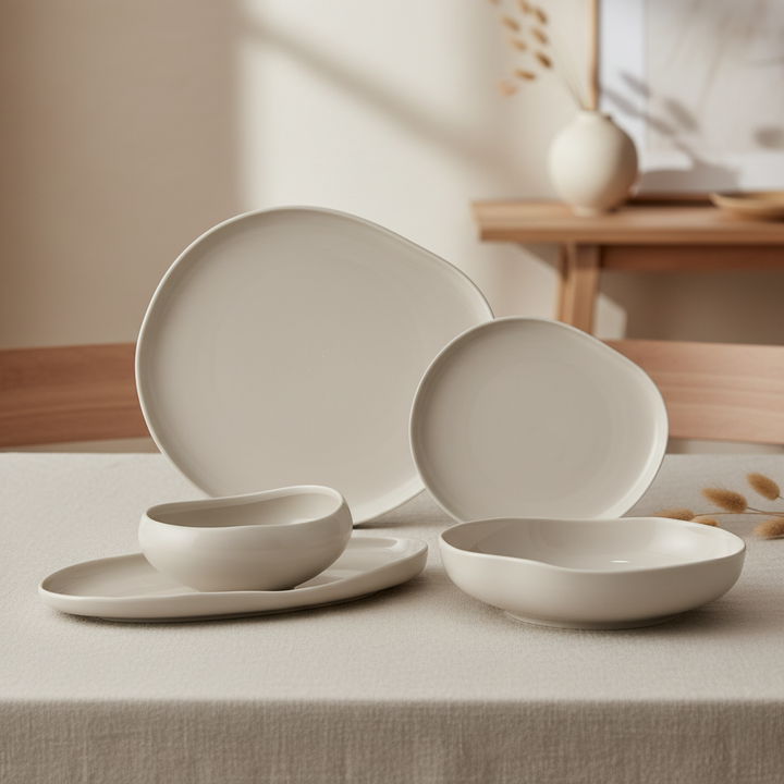 BRICARD BARLES PORCELÆNSSÆT | TAUPE 25 DELE - 6 PERSONER - Løven Home