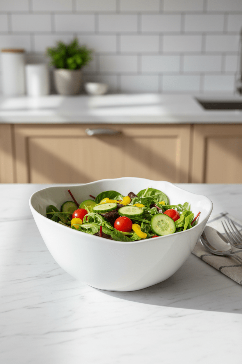 Bricard Bonnes - White - Taupe salat skole - Løven Home