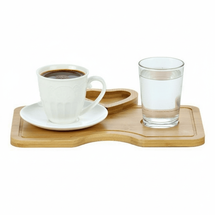 BRICARD Espresso Sæt – 1 Person | Porcelæn/Bambus | Forlovelsessæt - Løven Home