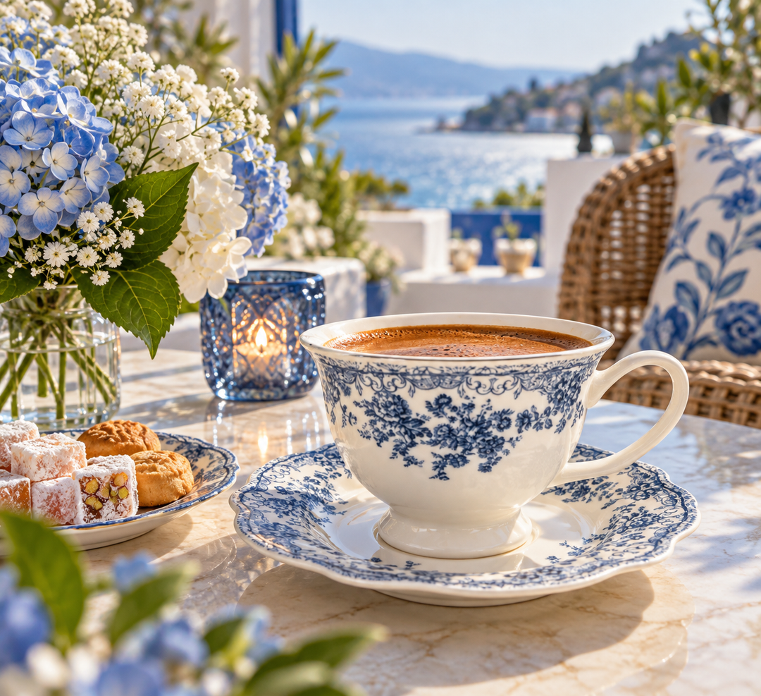 Bricard - Fleury Kaffesæt 12 dele – Blå - Løven Home