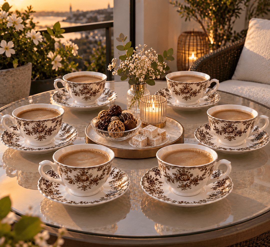 Bricard - Fleury Kaffesæt 12 dele – Brun - Løven Home