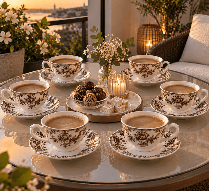 Bricard - Fleury Kaffesæt 12 dele – Brun - Løven Home
