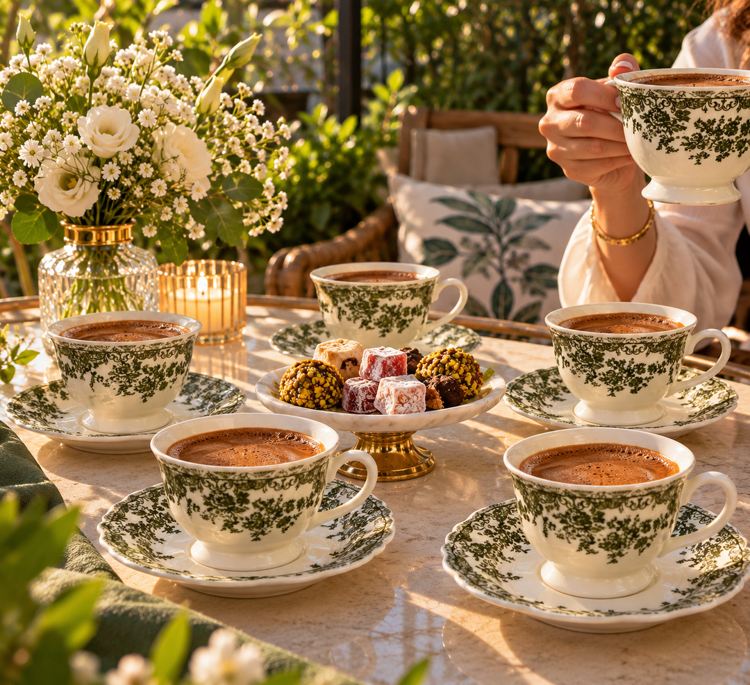 Bricard - Fleury Kaffesæt 12 dele – Grøn - Løven Home