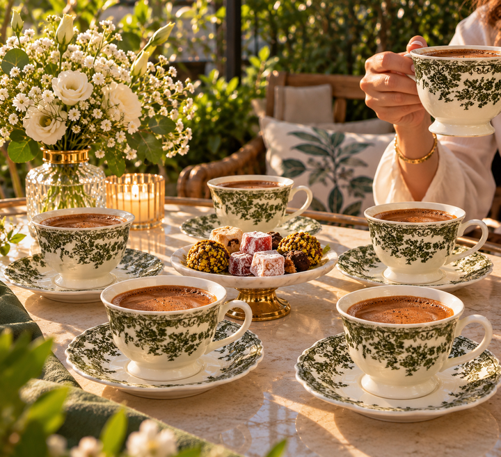 Bricard - Fleury Kaffesæt 12 dele – Grøn - Løven Home