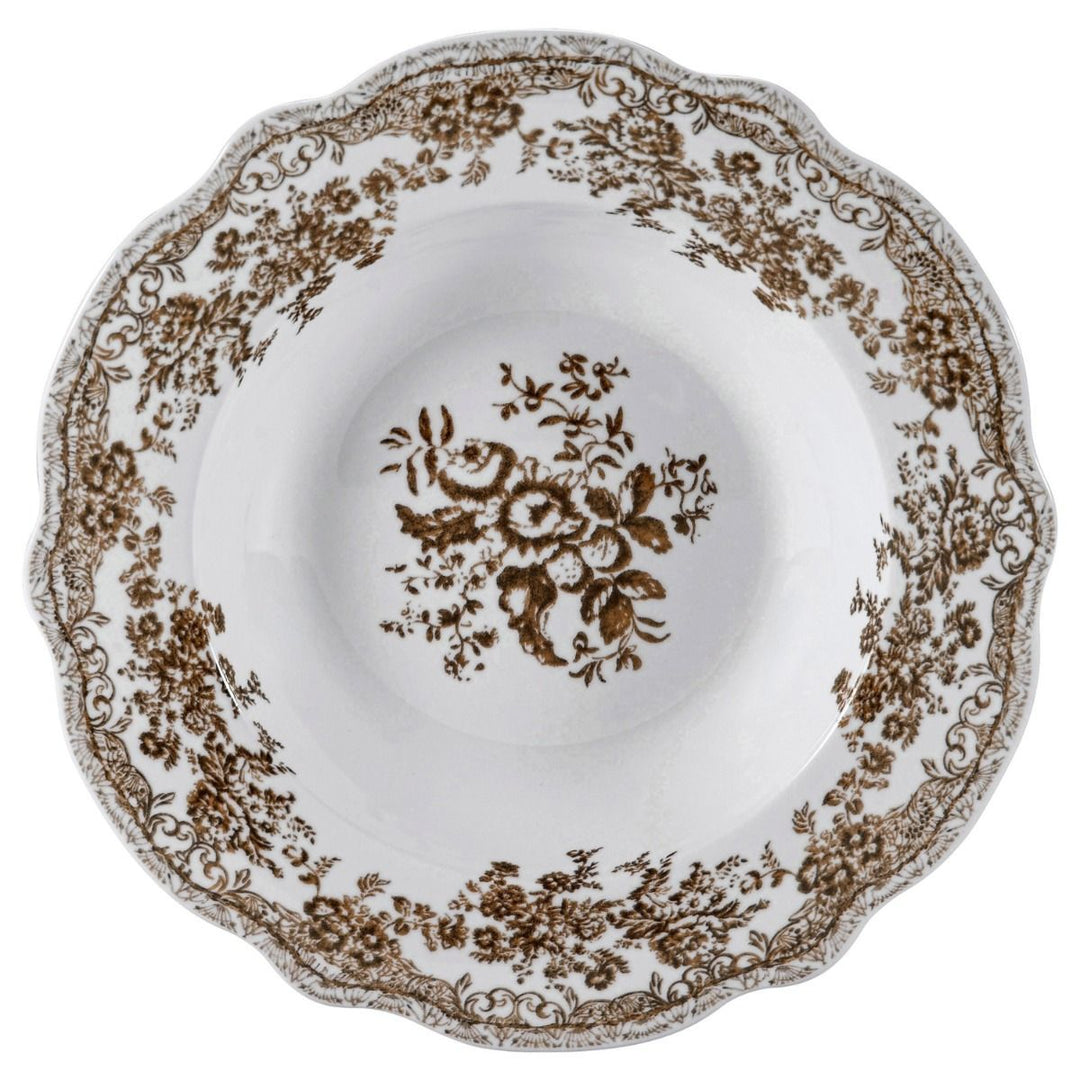 Bricard Fleury - Porcelæn tallerkensæt - 25 Dele | 6 Personer | Brun - Løven Home