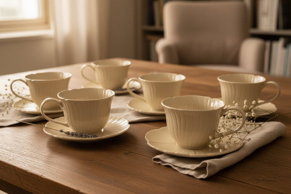 Bricard Florange Taupe - Kaffekopper i Taupe - 6 personers 12 dele - Løven Home