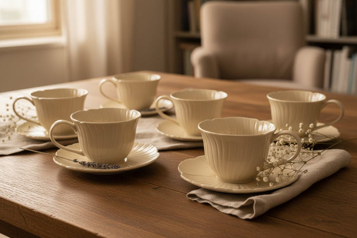 Bricard Florange Taupe - Kaffekopper i Taupe - 6 personers 12 dele - Løven Home