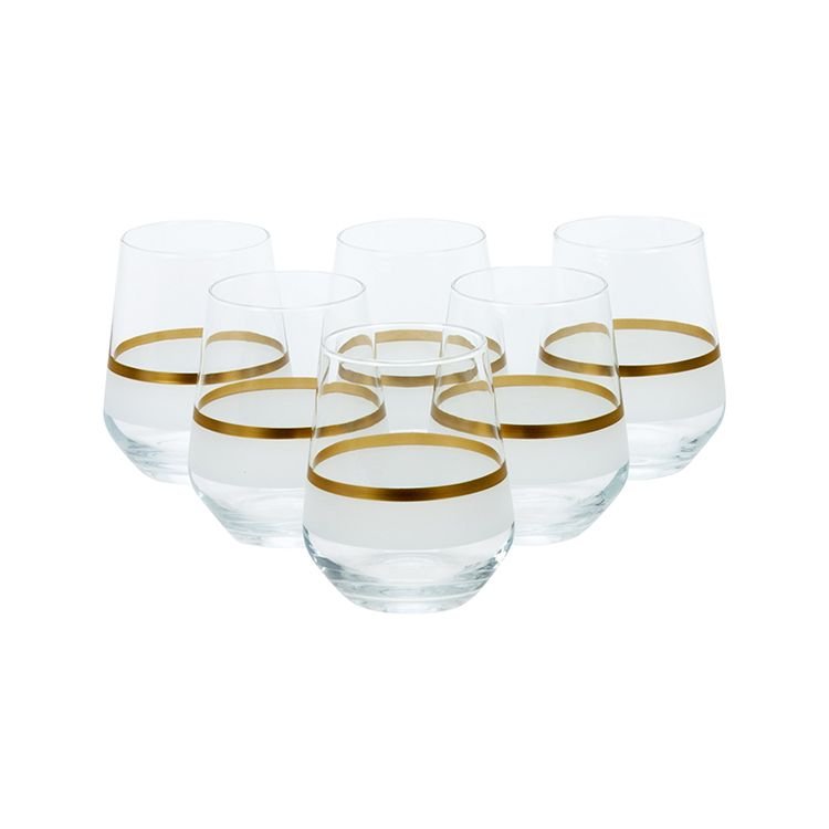 Bricard Lines Guld Drikkeglassæt 6 Stk. - 445 ml. - Løven Home