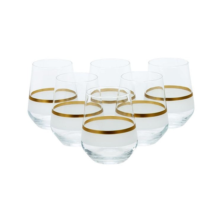 Bricard Lines Guld Drikkeglassæt 6 Stk. - 445 ml. - Løven Home