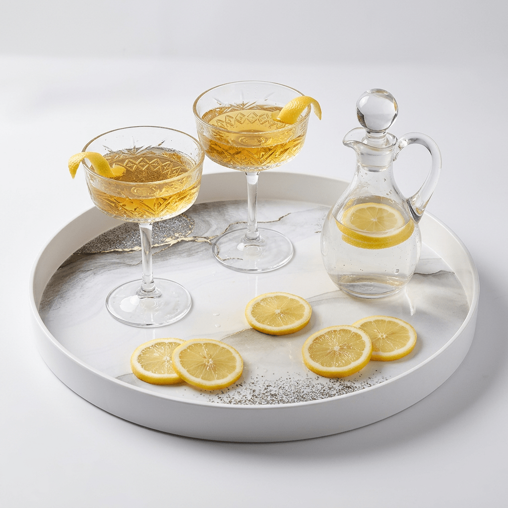 Bricard - Melamin Rund Serveringsbakke - Marmorlook | 32 cm - Løven Home