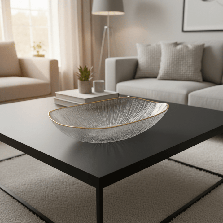 Bricard Rexy Glasskål 25 cm - Klar m/Guldkant - Løven Home