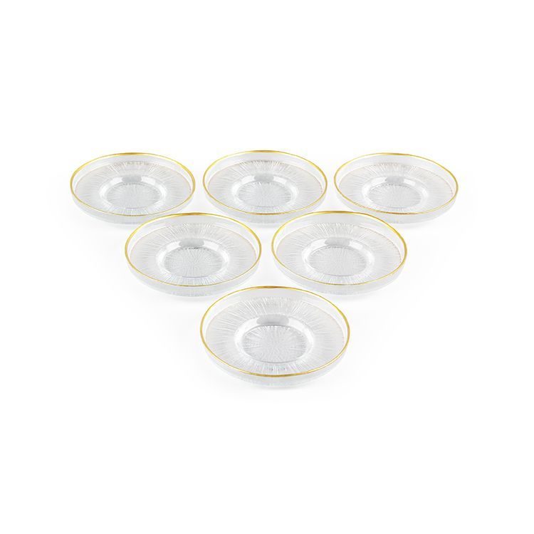 Bricard Rexy Underkoppesæt 6 stk. - Transparent/Guld - 12 cm - Løven Home