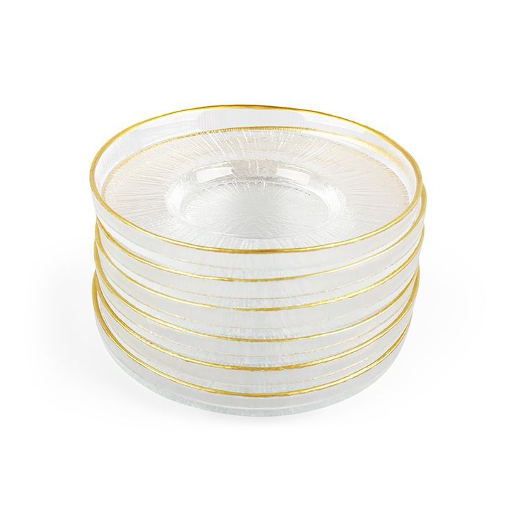 Bricard Rexy Underkoppesæt 6 stk. - Transparent/Guld - 12 cm - Løven Home