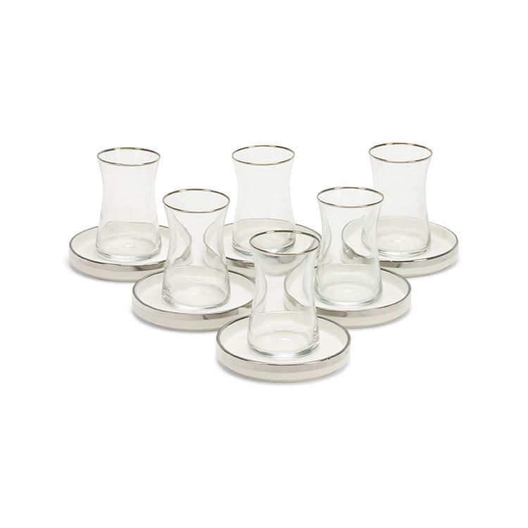 Bricard Sens Tesæt | Hvid - Sølv | 12 dele - Løven Home