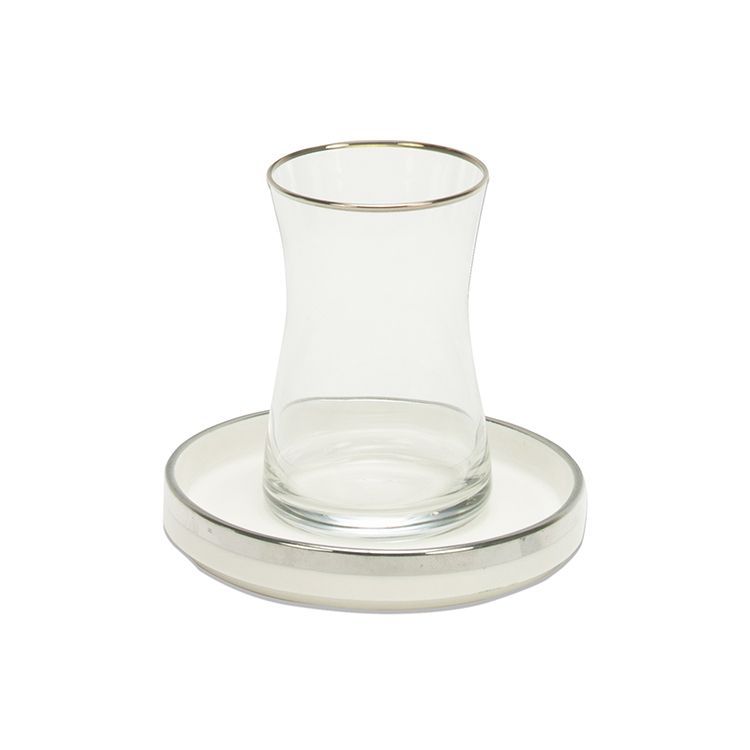 Bricard Sens Tesæt | Hvid - Sølv | 12 dele - Løven Home