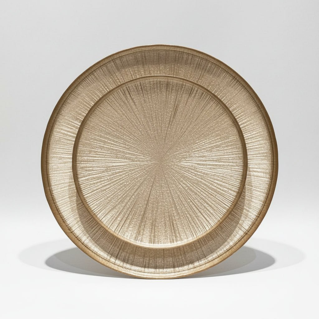 Bricard Serveringsbakke - Glas - 21 cm - Champagnefarvet - Løven Home