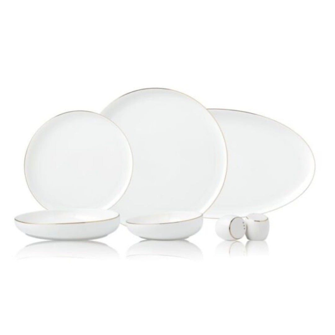 Bricard Talance Hvid/Guld Porcelænssæt 27 dele - 6 personer - Løven Home